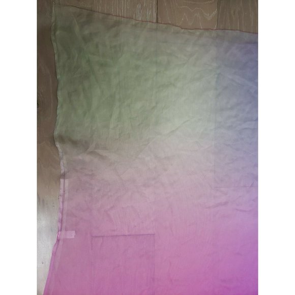 Jane Woolrich Silk Beach Cover Up Poncho Shawl Wrap Scarf Ombre Multicolor - Picture 7 of 12